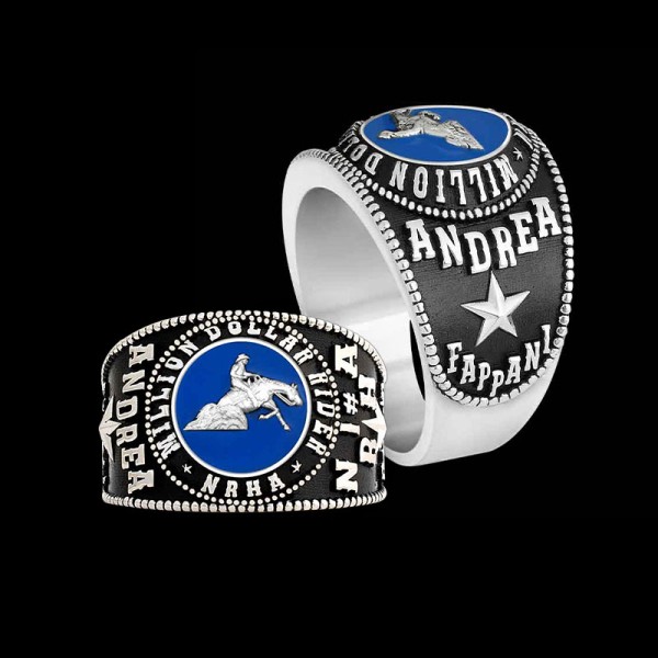 "Our Legends Mens Custom Ring is inspired by classic class rings, blending timeless elegance with modern style to create a truly one-of-a-kind piece. Expertly handcrafted from premium Sterling Silver and finished with premium airbrushed paint, this r